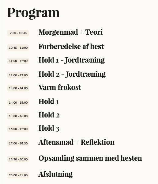 Heste clicic program august 2025