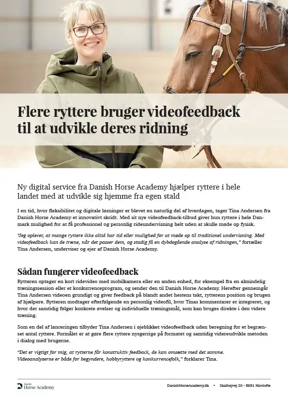 PM-video Pressemeddelelse - Video feedback hest