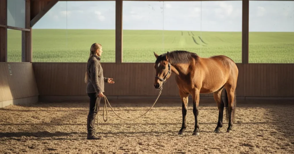 Horsemanship træning fra jorden med fokus på kommunikation og samarbejde mellem hest og menneske